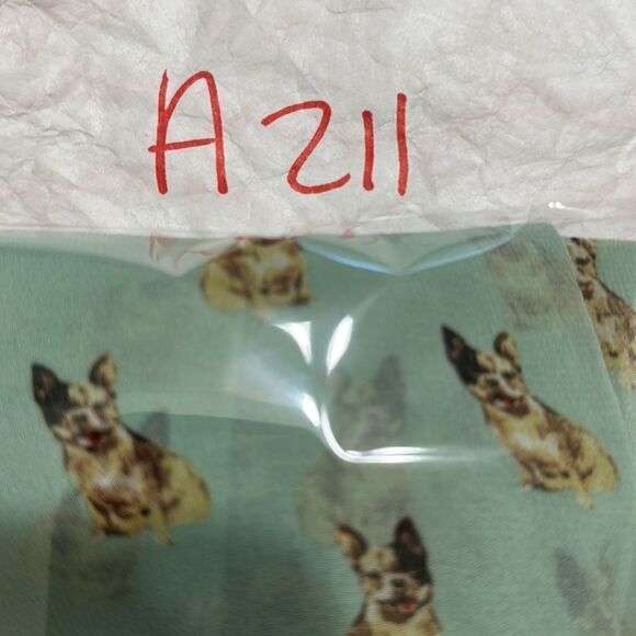 ZARA FRENCH BULLDOG PRINT NOVELTY SHEER CHIFFON STUDDED SHOULDER MINT BLOUSE S - Picture 12 of 12